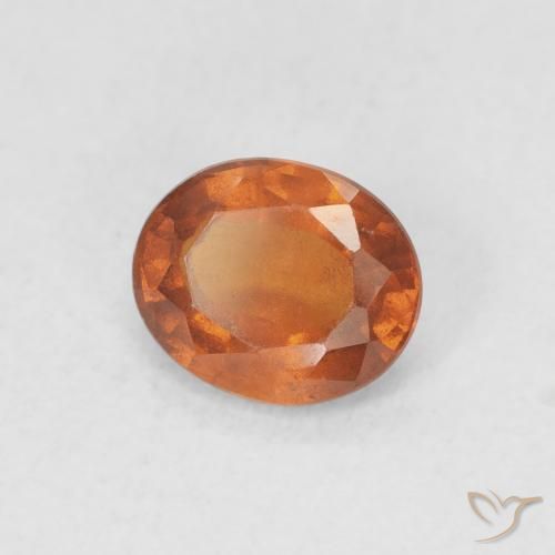 Grenat Hessonite Ambre orange naturelle ovale, 1.27 ct, VS