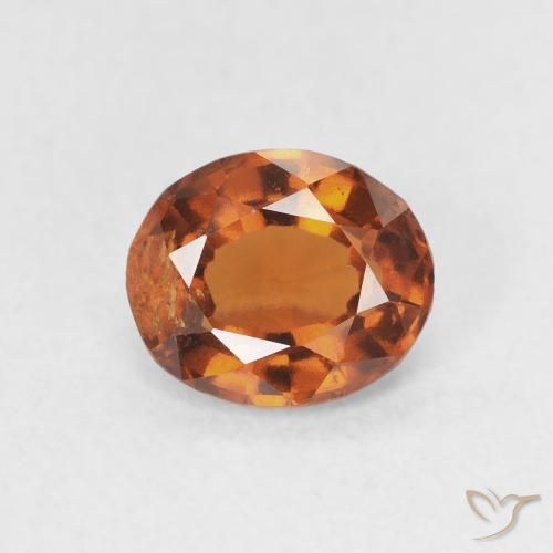 1.44ct Naturel Ambre orange Grenat Hessonite, ovale, VS-SI