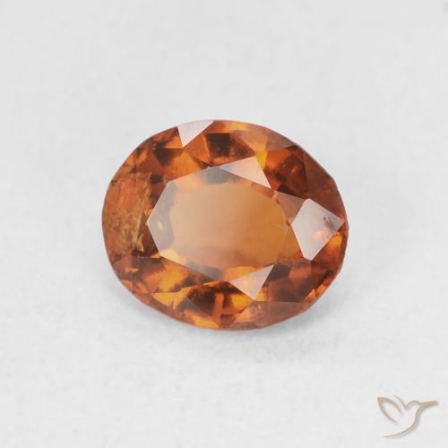 Grenat Hessonite Ambre orange naturelle ovale, 1.44 ct, VS-SI