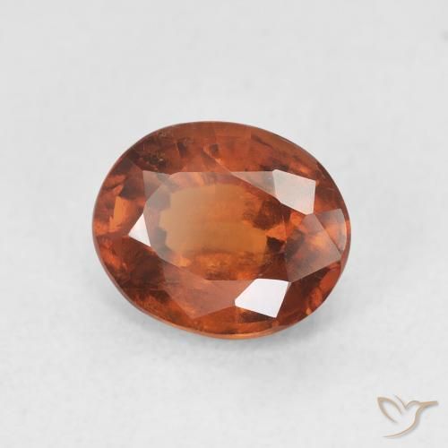 Grenat Hessonite Orange foncé naturelle ovale, 1.84 ct, VS-SI