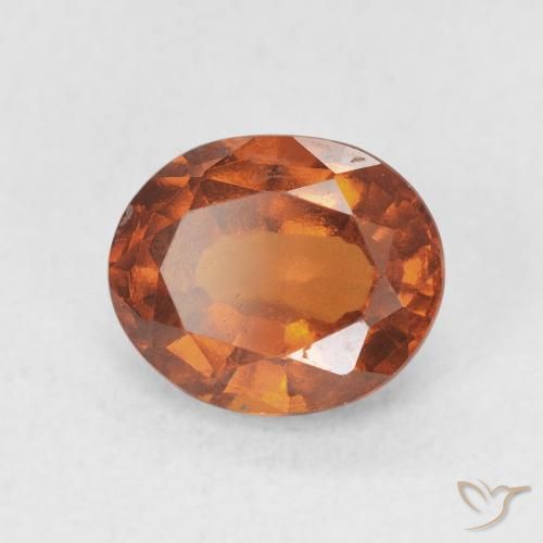 Grenat Hessonite Ambre orange naturelle ovale, 2.18 ct, VS