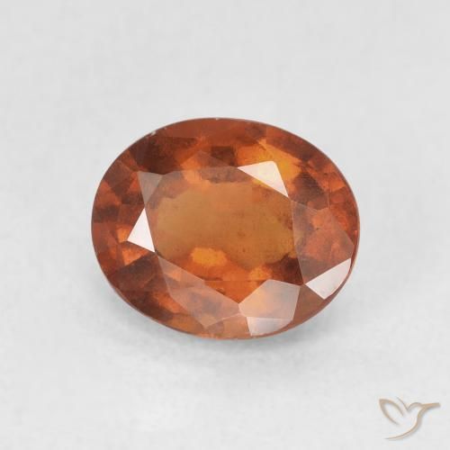 Grenat Hessonite Orange foncé naturelle ovale, 1.81 ct, VS
