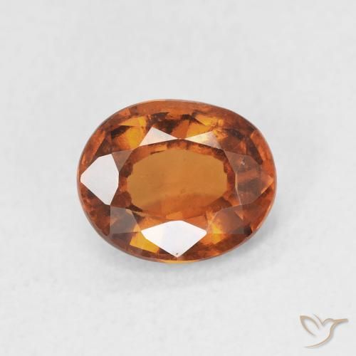 Grenat Hessonite Medium Dark-Orange naturelle ovale, 1.48 ct, VS