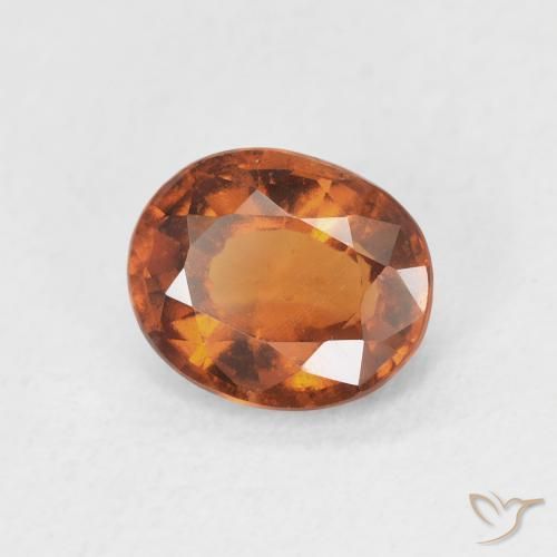 Grenat Hessonite Medium Dark-Orange naturelle ovale, 1.48 ct, VS