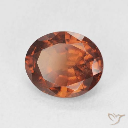 Grenat Hessonite Medium Dark-Orange naturelle ovale, 2.14 ct, VS