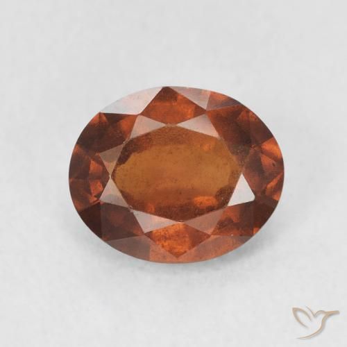 Grenat Hessonite Ambre orange naturelle ovale, 1.87 ct, VS