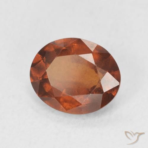 Grenat Hessonite Ambre orange naturelle ovale, 1.87 ct, VS