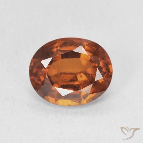 Grenat Hessonite Orange rougeâtre naturelle ovale, 1.93 ct, VS