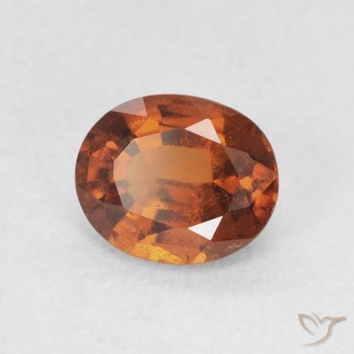Grenat Hessonite Orange rougeâtre naturelle ovale, 1.93 ct, VS