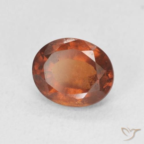 Grenat Hessonite Orange rougeâtre naturelle ovale, 1.87 ct, VS