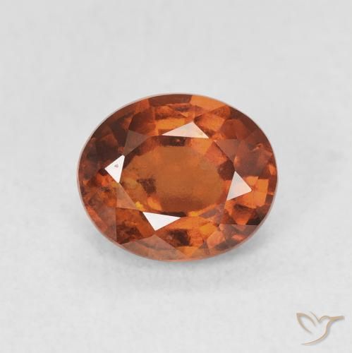 Grenat Hessonite Orange foncé naturelle ovale, 1.65 ct, VVS-VS