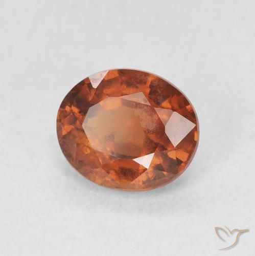 Grenat Hessonite Orange foncé naturelle ovale, 1.65 ct, VVS-VS