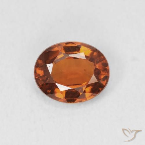 Grenat Hessonite Ambre orange naturelle ovale, 0.94 ct, VS
