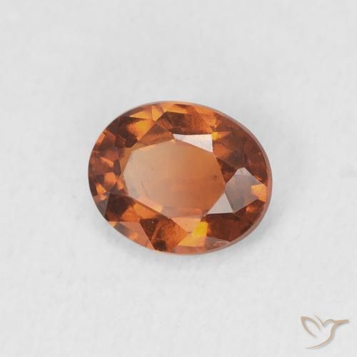 Grenat Hessonite Ambre orange naturelle ovale, 0.94 ct, VS