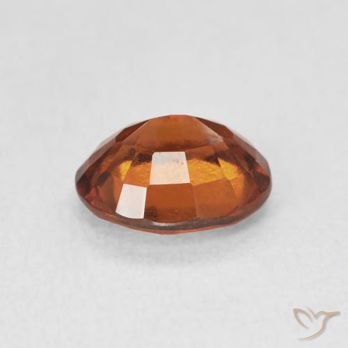 Grenat Hessonite Orange rougeâtre naturelle ovale, 1.74 ct, VVS-VS