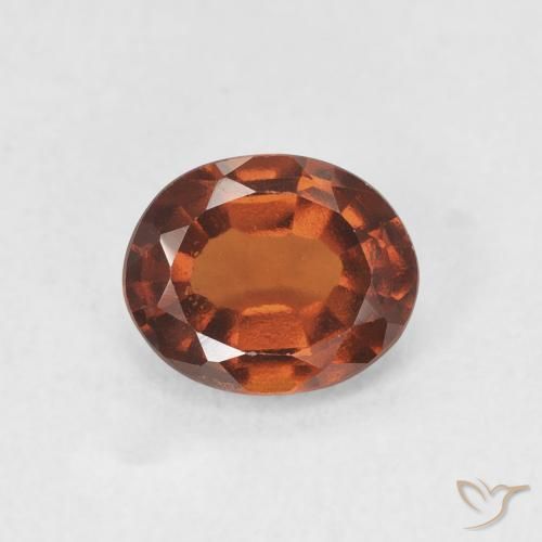 Grenat Hessonite Orange rougeâtre naturelle ovale, 1.40 ct, VVS-VS
