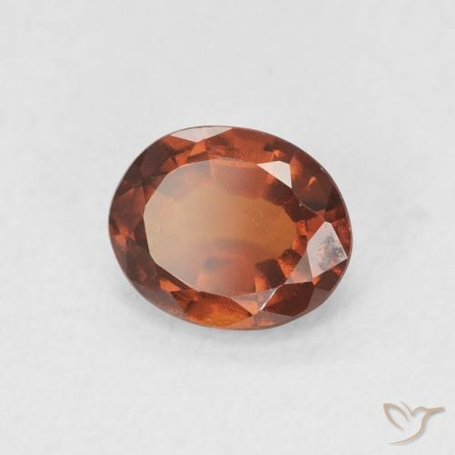 Grenat Hessonite Orange rougeâtre naturelle ovale, 1.40 ct, VVS-VS