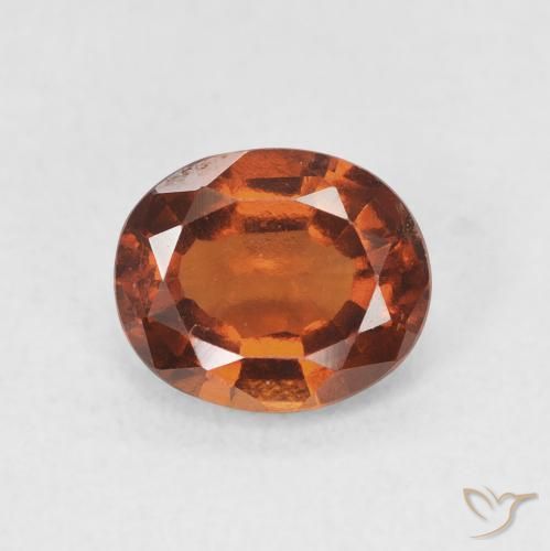 Grenat Hessonite Ambre orange naturelle ovale, 1.54 ct, VVS-VS