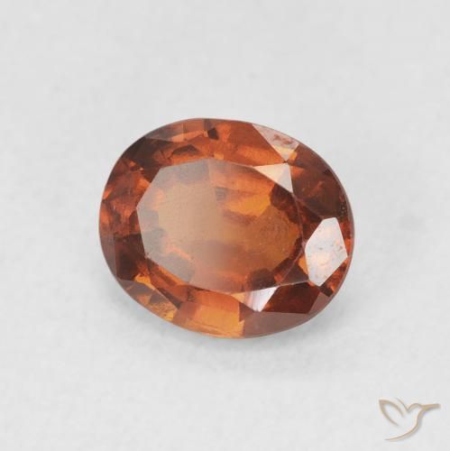 Grenat Hessonite Ambre orange naturelle ovale, 1.54 ct, VVS-VS
