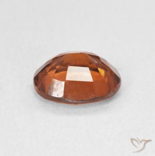 Grenat Hessonite Ambre orange naturelle ovale, 1.54 ct, VVS-VS