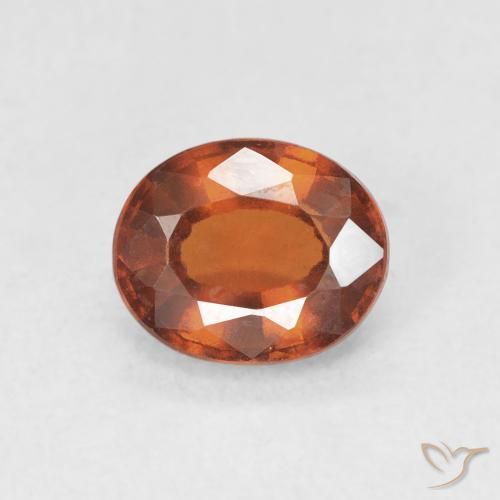 Grenat Hessonite Ambre orange naturelle ovale, 1.57 ct, VVS-VS