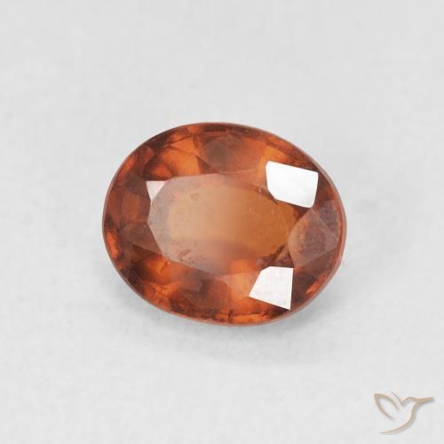 Grenat Hessonite Ambre orange naturelle ovale, 1.57 ct, VVS-VS