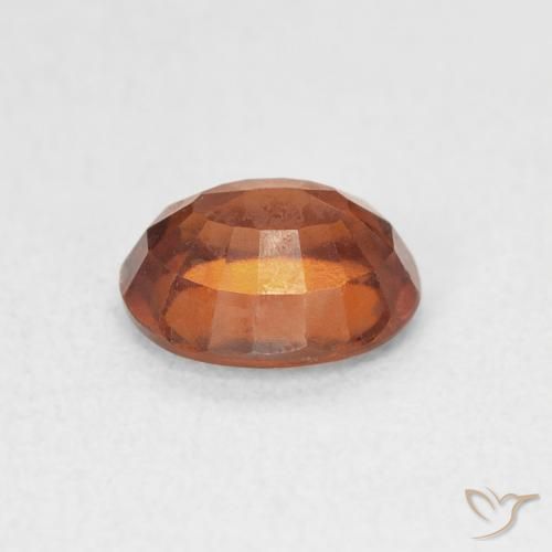 Grenat Hessonite Ambre orange naturelle ovale, 1.57 ct, VVS-VS