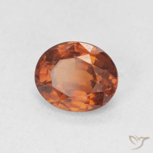 Grenat Hessonite Orange rougeâtre naturelle ovale, 1.65 ct, VVS-VS