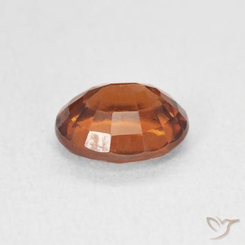 Grenat Hessonite Orange rougeâtre naturelle ovale, 1.65 ct, VVS-VS