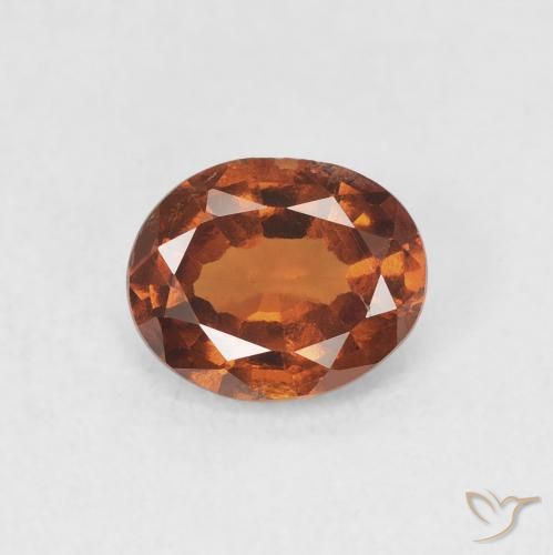 Grenat Hessonite Orange rougeâtre naturelle ovale, 1.17 ct, VVS-VS