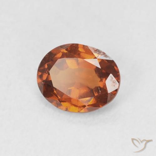 Grenat Hessonite Orange rougeâtre naturelle ovale, 1.17 ct, VVS-VS