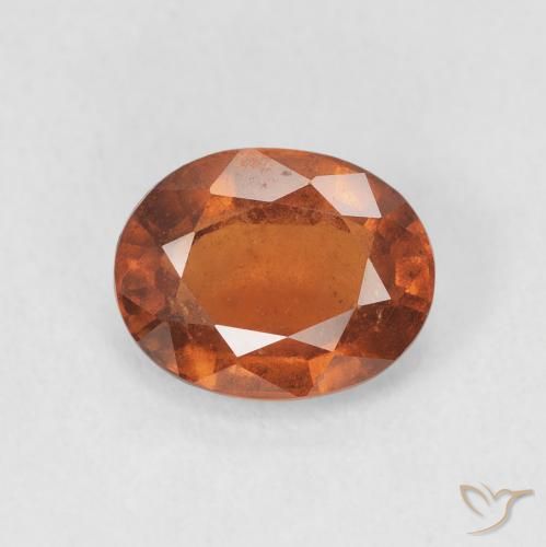 Grenat Hessonite Medium Dark-Orange naturelle ovale, 2.04 ct, VS-SI