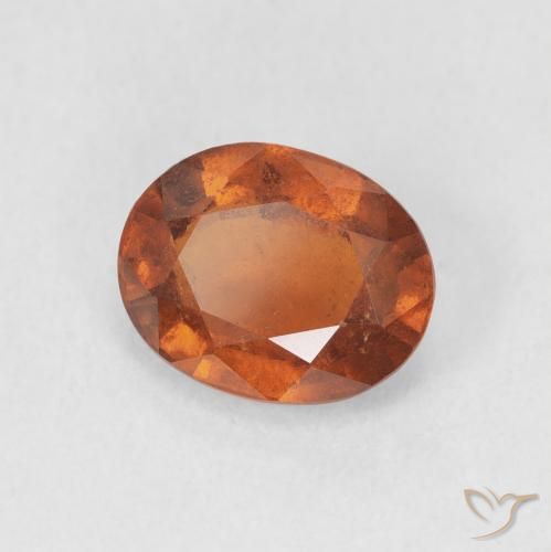 Grenat Hessonite Medium Dark-Orange naturelle ovale, 2.04 ct, VS-SI