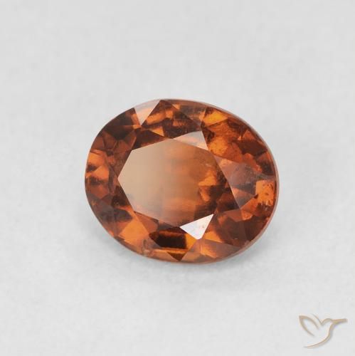 Grenat Hessonite Orange rougeâtre naturelle ovale, 1.38 ct, VS-SI