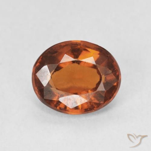 Grenat Hessonite Orange rougeâtre naturelle ovale, 1.83 ct, VS-SI