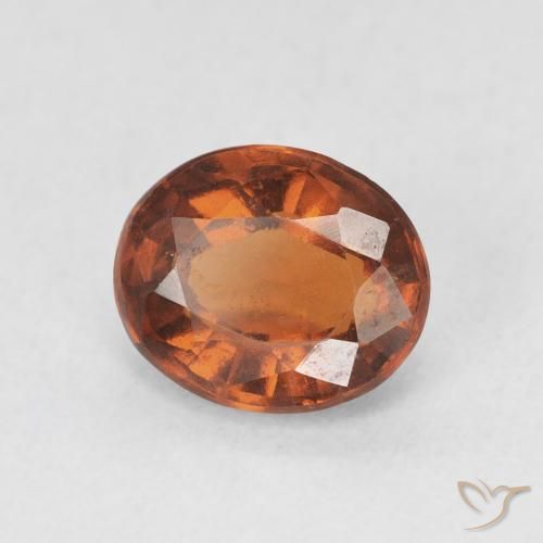 Grenat Hessonite Orange rougeâtre naturelle ovale, 1.83 ct, VS-SI