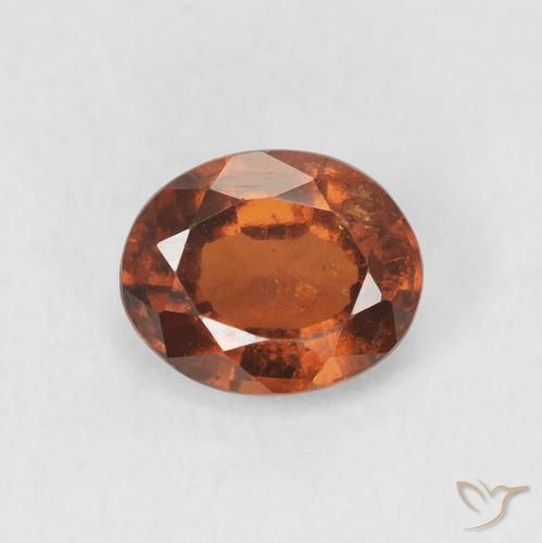 1.35ct Naturel Orange foncé Grenat Hessonite, ovale, VS-SI