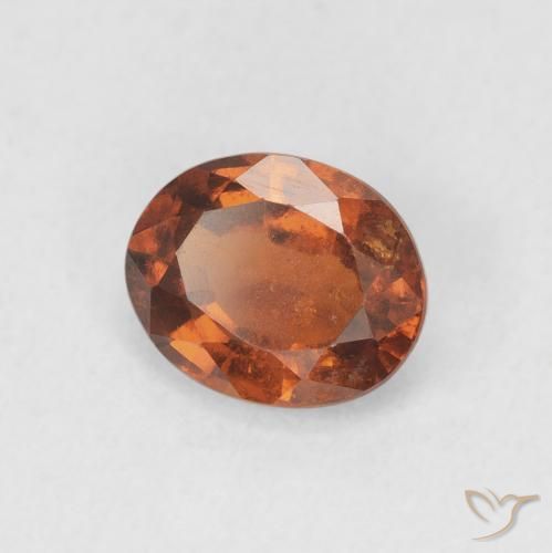 Grenat Hessonite Orange foncé naturelle ovale, 1.35 ct, VS-SI