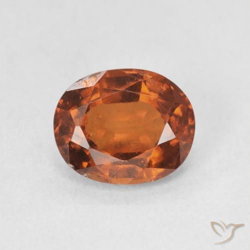 Grenat Hessonite Medium Dark-Orange naturelle ovale, 1.69 ct, VS-SI