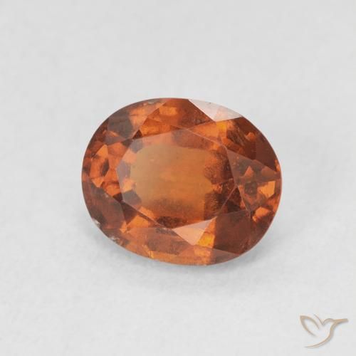 Grenat Hessonite Medium Dark-Orange naturelle ovale, 1.69 ct, VS-SI