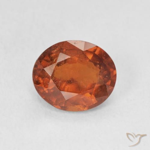 Grenat Hessonite Orange rougeâtre naturelle ovale, 1.99 ct, VS-SI