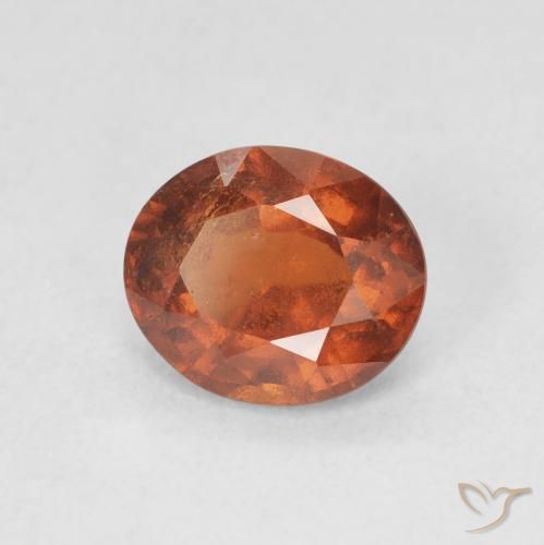 Grenat Hessonite Orange rougeâtre naturelle ovale, 1.99 ct, VS-SI