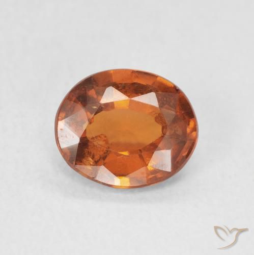 1.37ct Naturel Orange foncé Grenat Hessonite, ovale, VS-SI