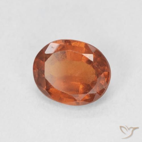 Grenat Hessonite Orange foncé naturelle ovale, 1.56 ct, VS-SI