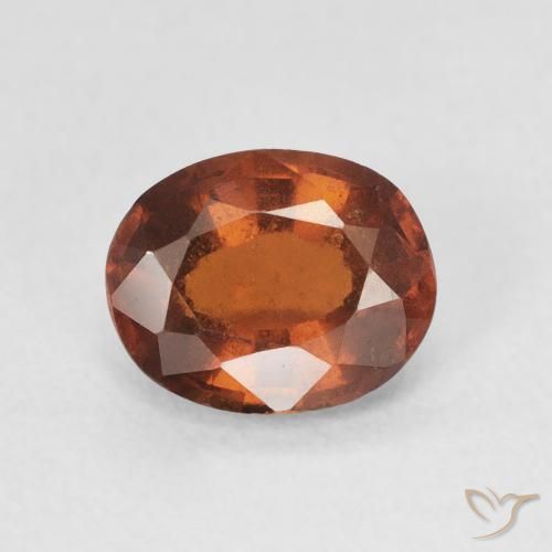 Grenat Hessonite Medium Dark-Orange naturelle ovale, 1.32 ct, VS-SI