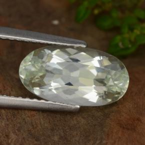 Hiddenite Blanc verdâtre pâle naturelle Coupe ovale, 2.84 ct, VVS-VS