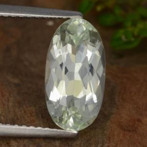 Hiddenite Blanc verdâtre pâle naturelle Coupe ovale, 2.84 ct, VVS-VS