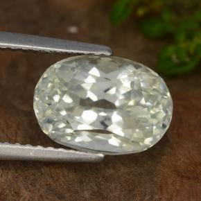 Hiddenite Vert grisâtre naturelle Coupe ovale, 4.44 ct, VVS-VS