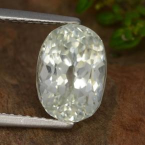 Hiddenite Vert grisâtre naturelle Coupe ovale, 4.44 ct, VVS-VS