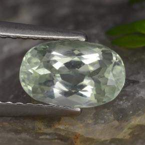 Hiddenite vert clair naturelle coupe ovale, 1,48 ct, VVS-VS